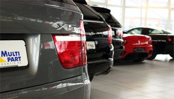 Subject: buying a car - detailed view. Used car showroom