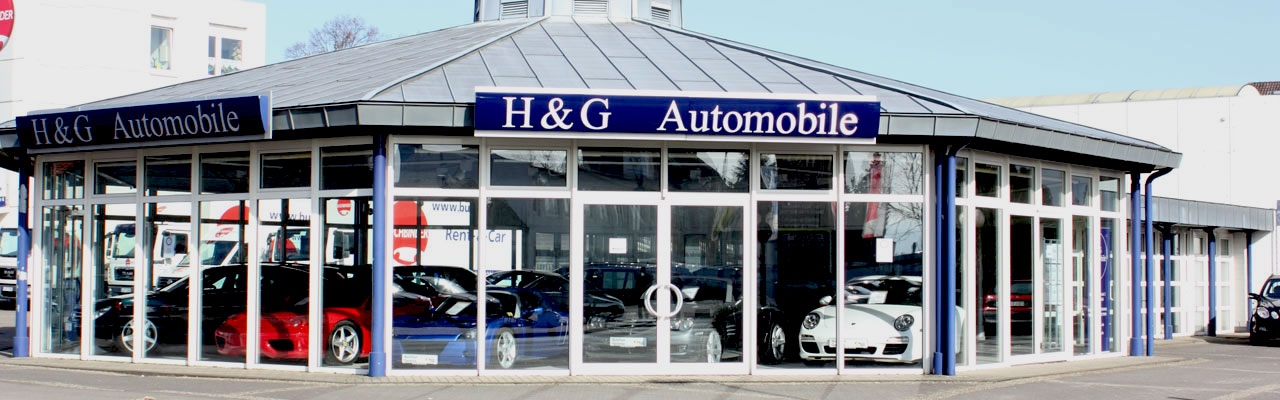 Showroom and pavilion from outside - H&G Automobile Used Car Dealership Bielefeld